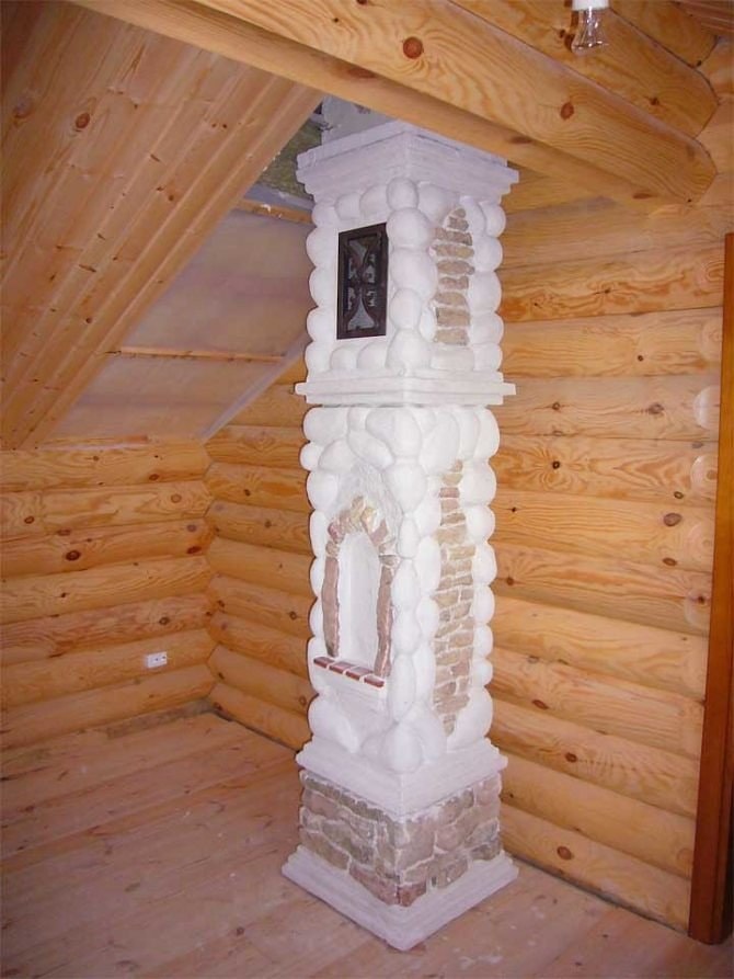 炉管在一个木制的房子里