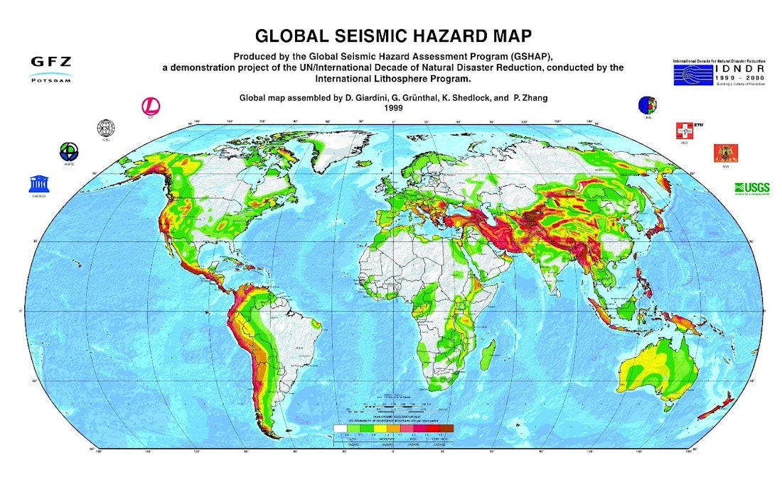地震危险区域地图
