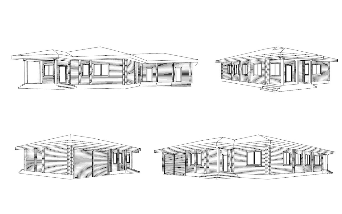 用粘合木材“生态学”建造一栋单层房屋，面积为230平方米