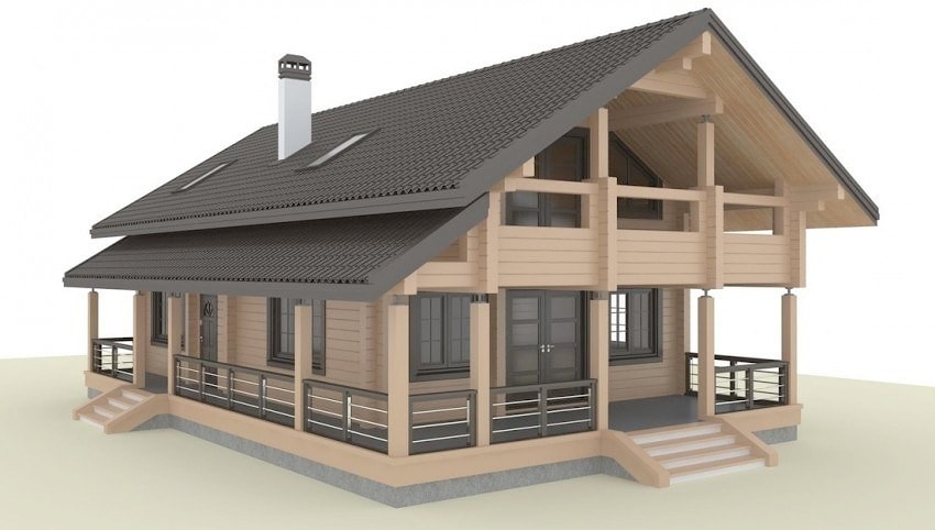 Casa de madera con terraza "Felicidad" 175 m²