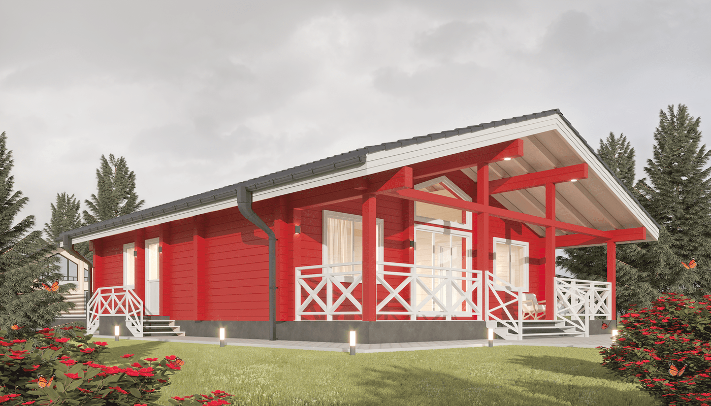 Casa de madera roja, proyecto "Casa Roja" 103 m²