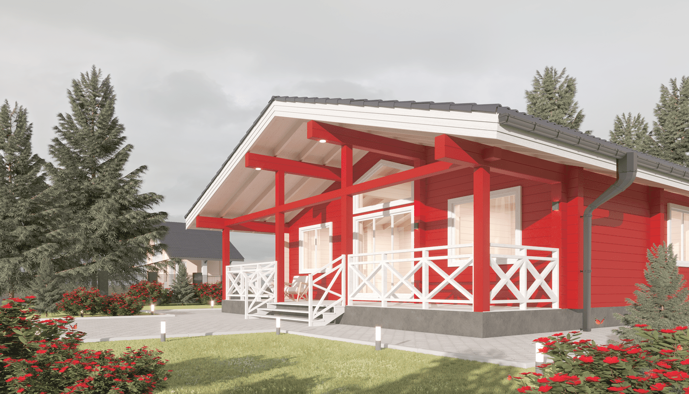 Casa de madera roja, proyecto "Casa Roja" 103 m²