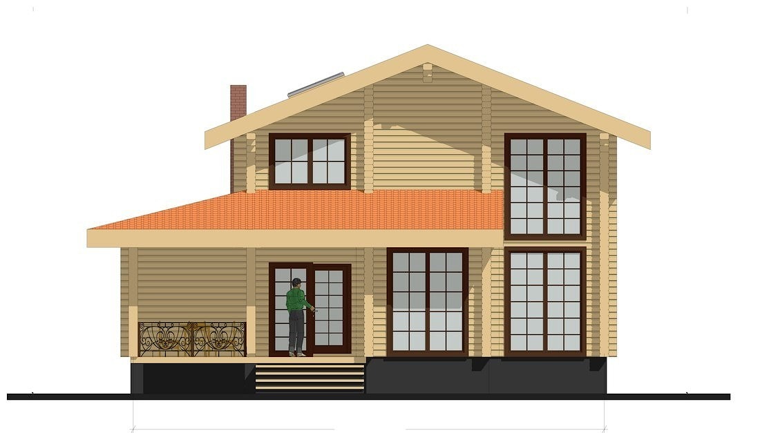 Construcción de una casa de madera blanca de chapa de madera laminada "Aire" 202 m2