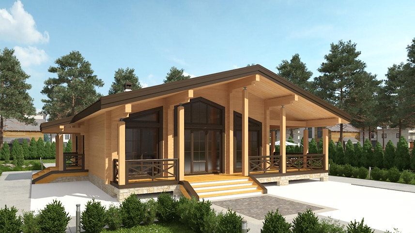 Casa de madera perfilada, proyecto "Stealth" 120 m²