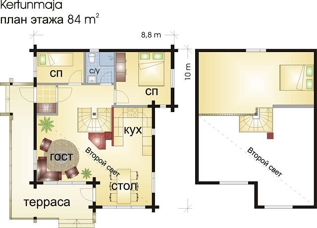 Casa finlandesa sólida Kertunmaja 84 m²