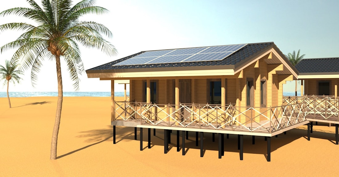 Hotell på stylter for sump og tidevannshav, prosjekt "Maldivene"