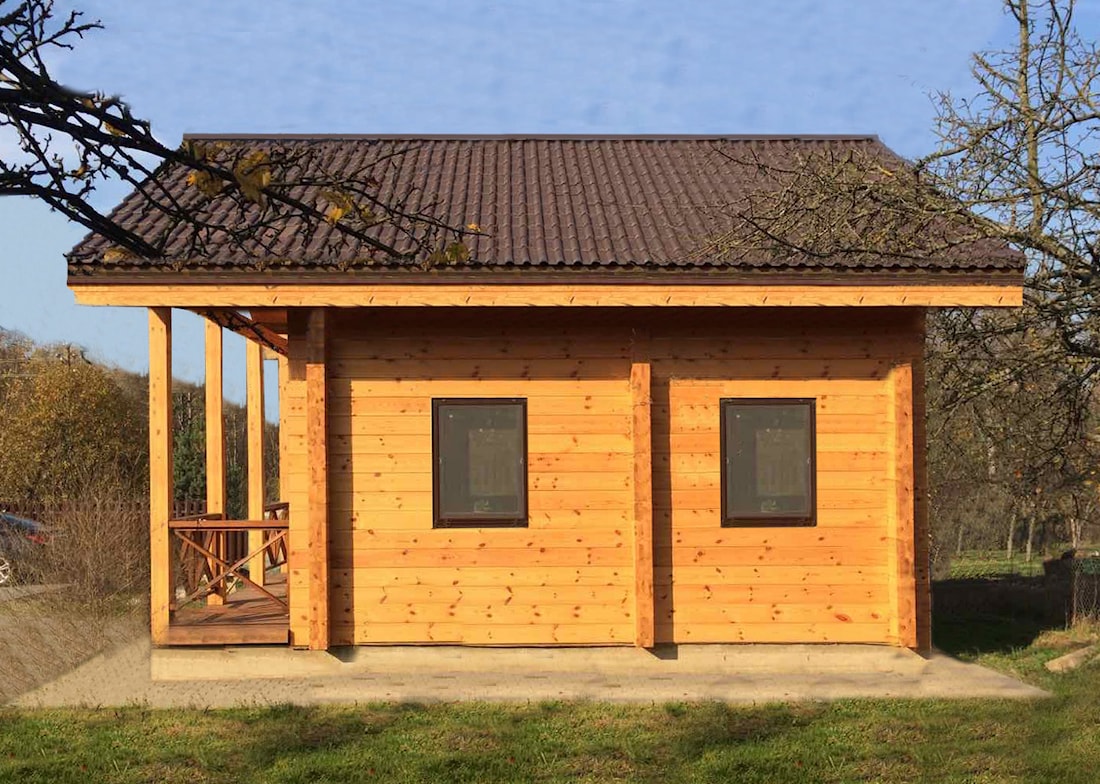 Landsted laget av tømmer "Ukraina" 48 m²