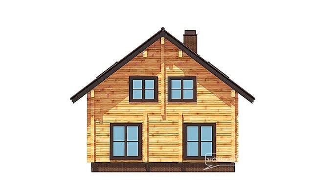 La casa es de madera de una barra