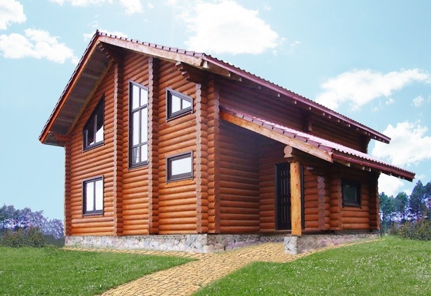 Maison en bois rond superficie 172 m²
