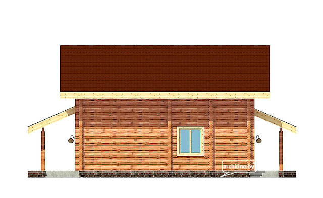 粘合层压木材的木屋与车库为“Vyatskiy房子”项目