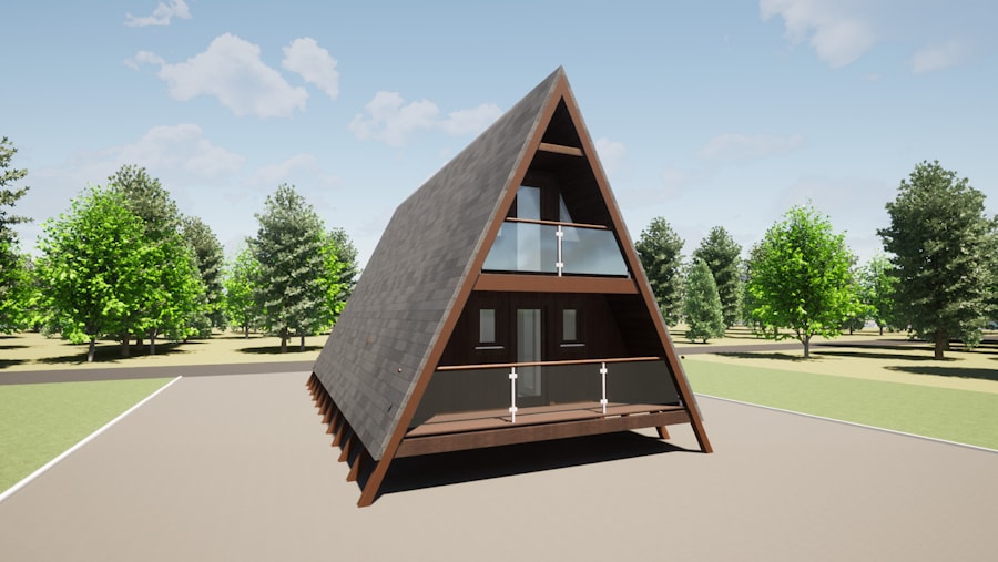 Cabaña en forma de A de casa triangular   