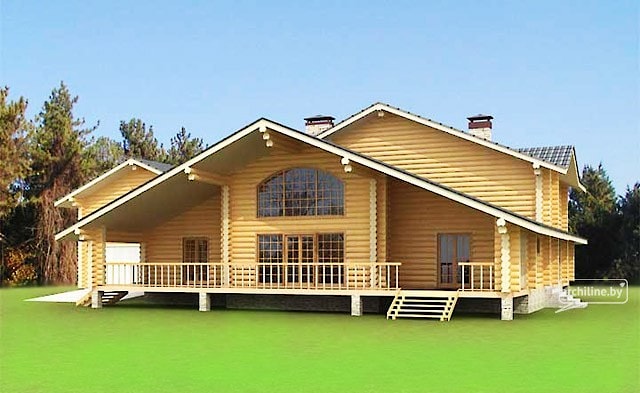 木制原木小屋327m²白俄罗斯，明斯克，项目“木屋”，估计的基础 - 应要求定价  