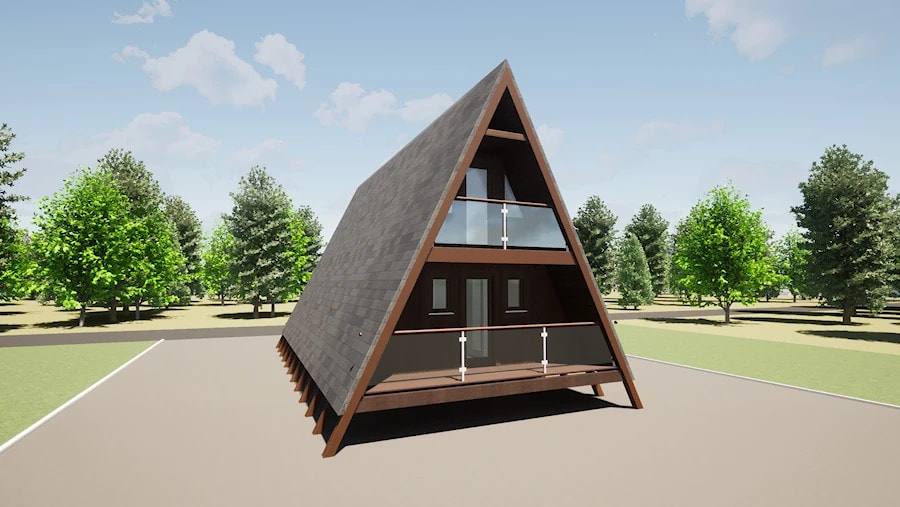 Maison triangulaire Cabane en forme de A   