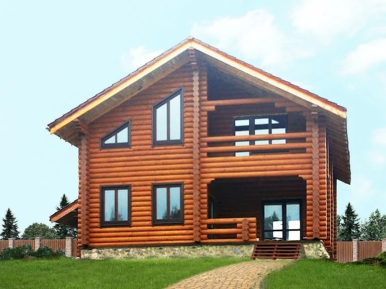 Maison en bois rond superficie 172 m²  