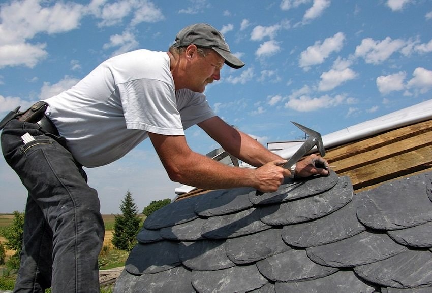 安装石板屋顶照片 - 估计价格  