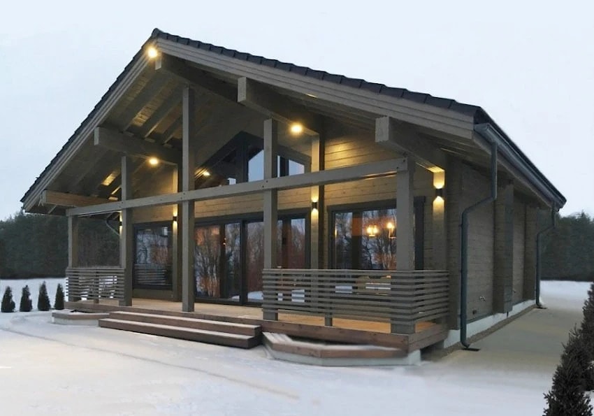 منزل خشبي أسود - شاليه خشبي ، مشروع "بلاك كيوب" 164 متر مربع  