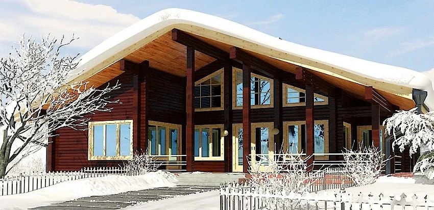 مشروع بيت خشبي ببلاروسيا مساحته 138 متر مربع  