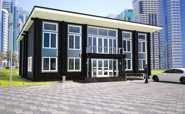 黑色的木房子，办公楼348平方米，项目“Gomeldrev” - 应要求的房子的成本  