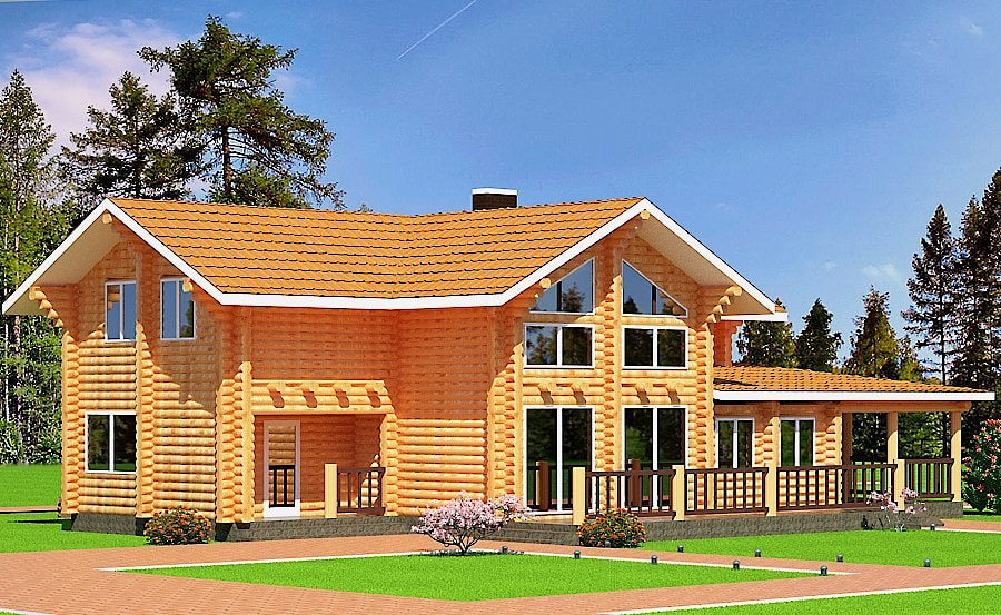 宽敞的乡村木屋为家庭度假246m²项目“Woodplace”，计算的基础 - 墙壁的成本要求  