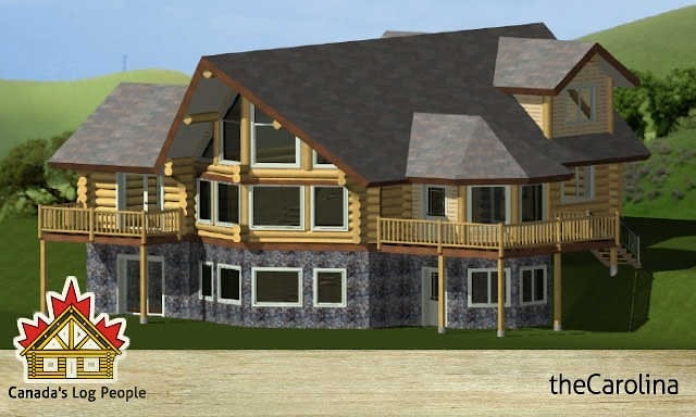 一个木屋，加拿大风格的雪松，手工切割（圆形日志）。项目“房子179” - 总面积179平方米  