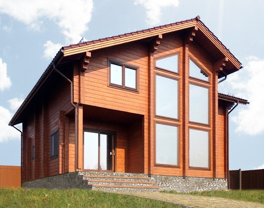 明斯克郊区的木房子从层压单板木材，D“Domostroenie” - 总面积215m²  