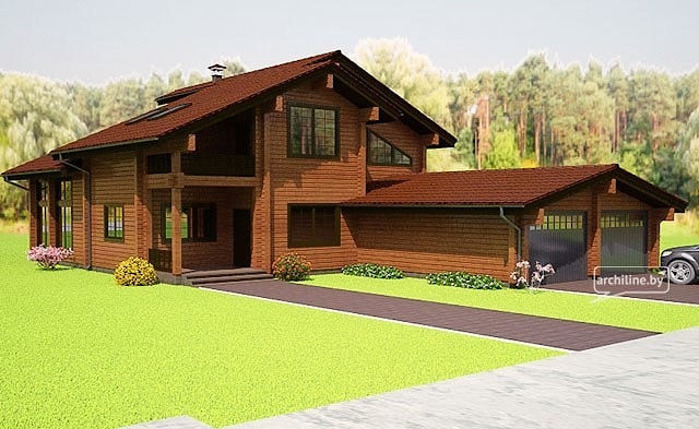 胶合层压木材房屋331m²，项目“Interforest”，房屋估价基础 - 价格根据要求设定  