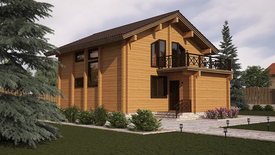 在明斯克地区176平方米的胶合木材“Dubold”模块化房屋的项目  