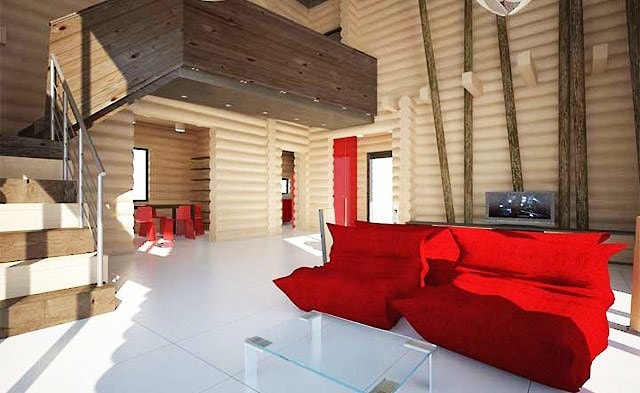 木屋的室内设计 - 平均价格为6卢布/平方米  
