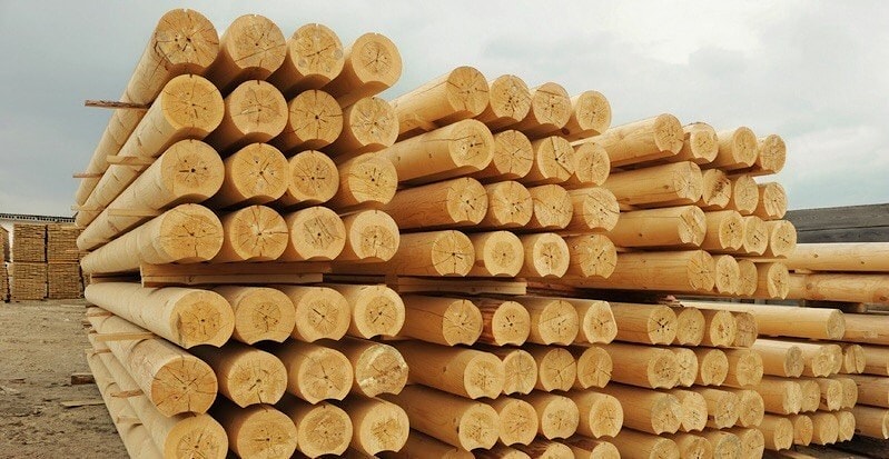 Teknisk tørking avrundede tømmerstokker  