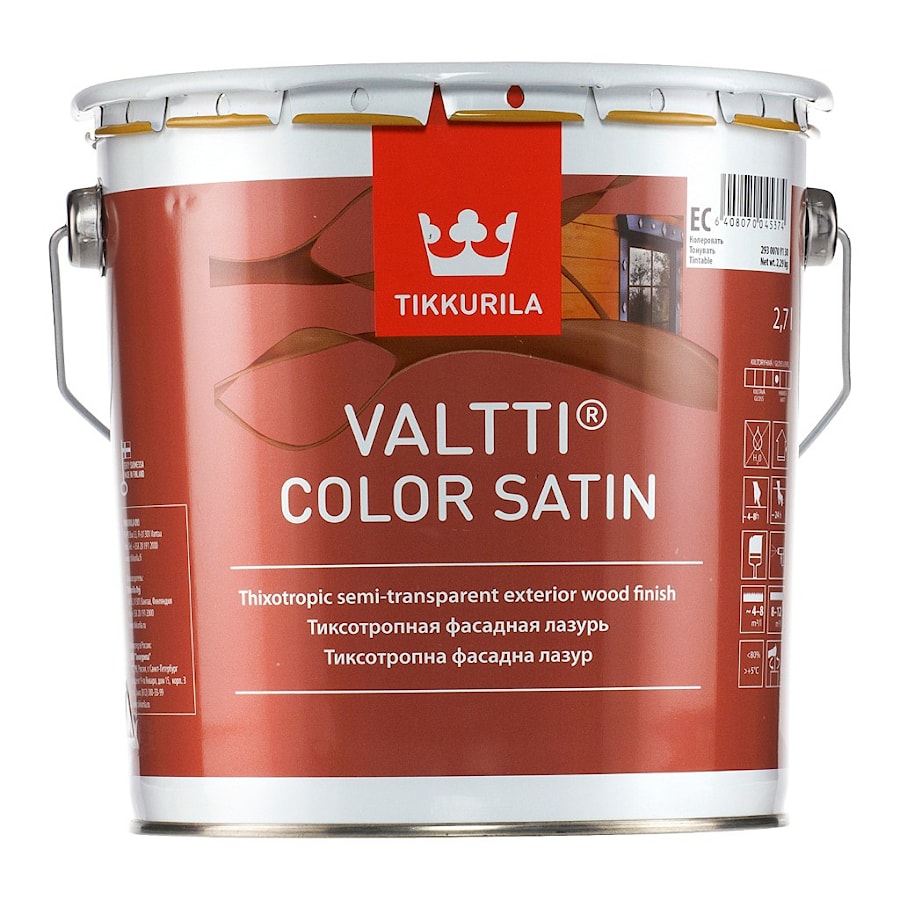 Valtti Color Sateen Ticcuril防腐剂，用于处理外部木墙 - 价格9,0l。 276.90白俄罗斯卢布  